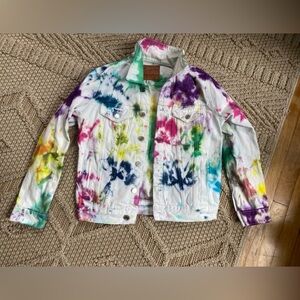 Lucky Brand The Tomboy Trucker Jacket, hand tie dyed, size M